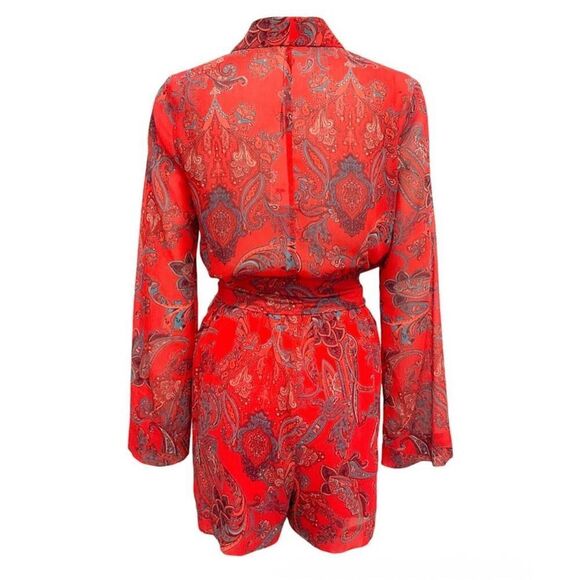 L’AGENCE Arbell paisley tic waist Romper long sleeve 0 - Picture 9 of 14